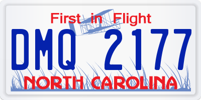NC license plate DMQ2177