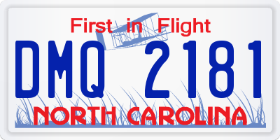 NC license plate DMQ2181