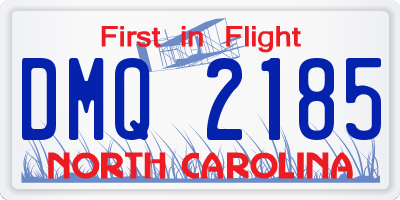 NC license plate DMQ2185