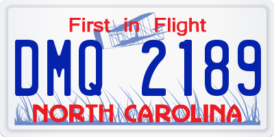 NC license plate DMQ2189
