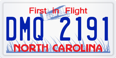 NC license plate DMQ2191