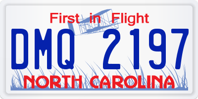 NC license plate DMQ2197