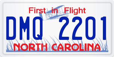 NC license plate DMQ2201