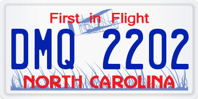 NC license plate DMQ2202