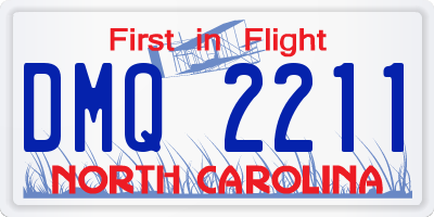 NC license plate DMQ2211