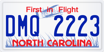 NC license plate DMQ2223