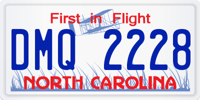 NC license plate DMQ2228