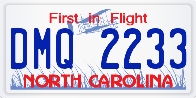 NC license plate DMQ2233