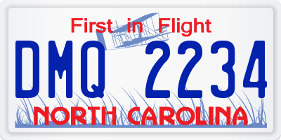 NC license plate DMQ2234