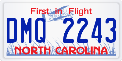 NC license plate DMQ2243