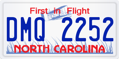 NC license plate DMQ2252