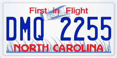 NC license plate DMQ2255