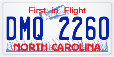 NC license plate DMQ2260