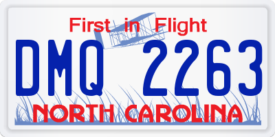 NC license plate DMQ2263