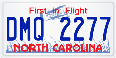 NC license plate DMQ2277