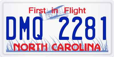NC license plate DMQ2281