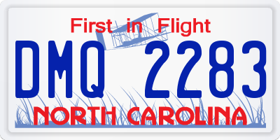 NC license plate DMQ2283