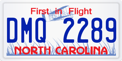 NC license plate DMQ2289