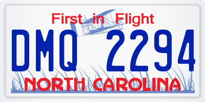 NC license plate DMQ2294