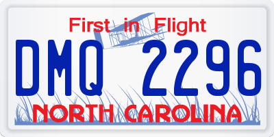 NC license plate DMQ2296