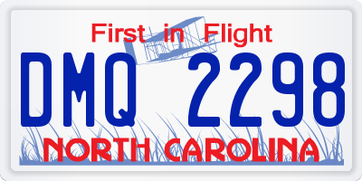 NC license plate DMQ2298