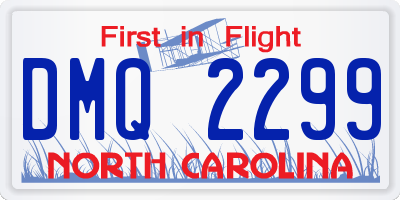 NC license plate DMQ2299