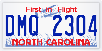 NC license plate DMQ2304