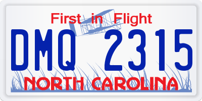 NC license plate DMQ2315