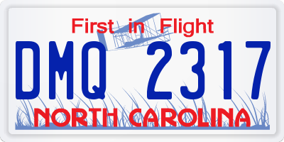 NC license plate DMQ2317