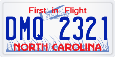 NC license plate DMQ2321