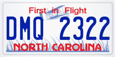 NC license plate DMQ2322