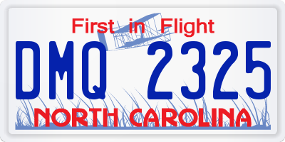 NC license plate DMQ2325