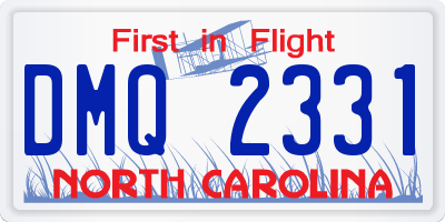 NC license plate DMQ2331