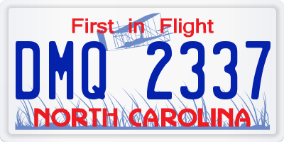 NC license plate DMQ2337