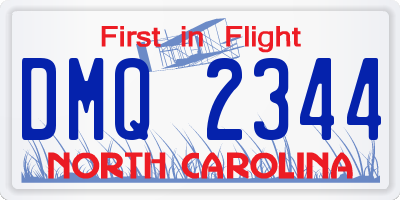 NC license plate DMQ2344