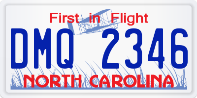 NC license plate DMQ2346