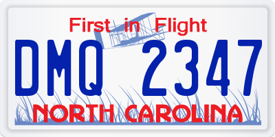 NC license plate DMQ2347