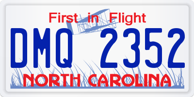 NC license plate DMQ2352