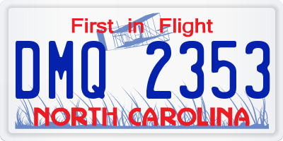 NC license plate DMQ2353