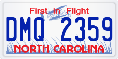 NC license plate DMQ2359