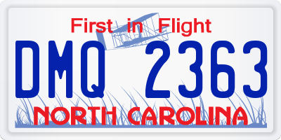 NC license plate DMQ2363
