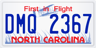 NC license plate DMQ2367