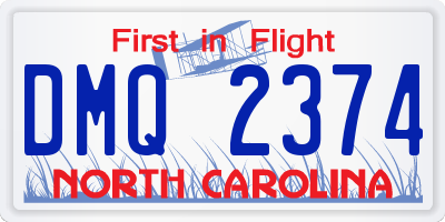 NC license plate DMQ2374