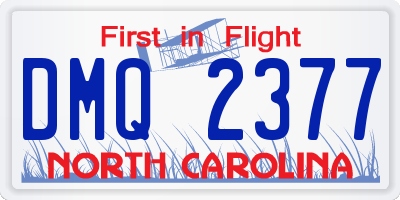 NC license plate DMQ2377