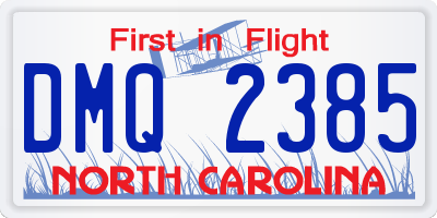 NC license plate DMQ2385