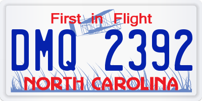 NC license plate DMQ2392