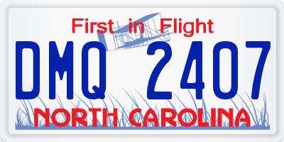 NC license plate DMQ2407