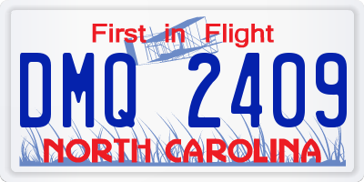 NC license plate DMQ2409