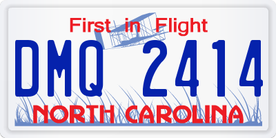 NC license plate DMQ2414