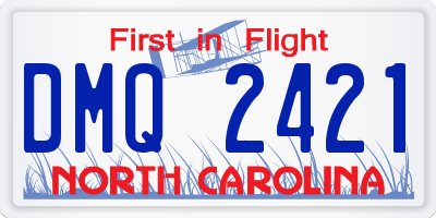 NC license plate DMQ2421